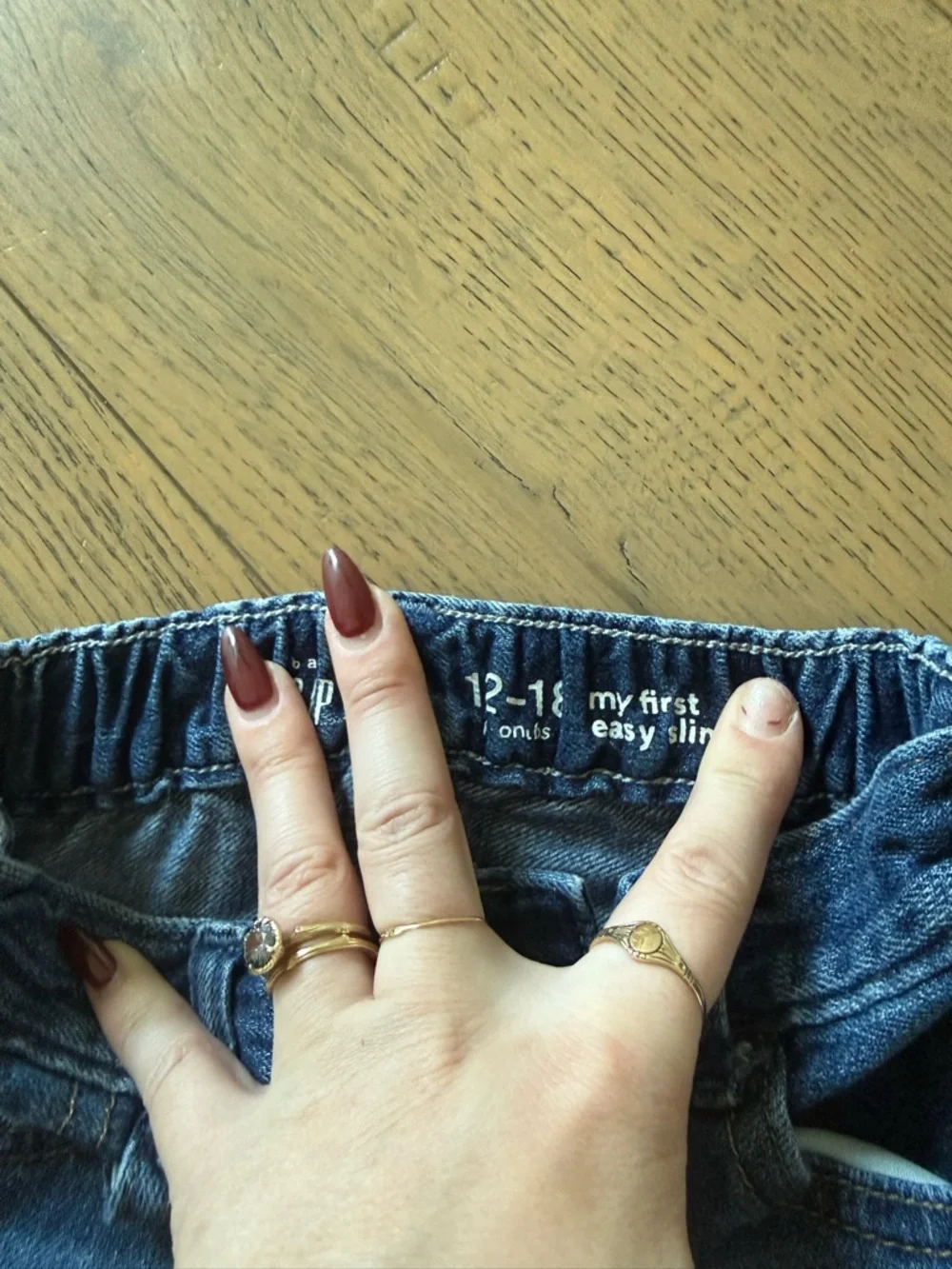 Baby Gap Snap Crotch Jeans 12-18 Months Blue Denim
